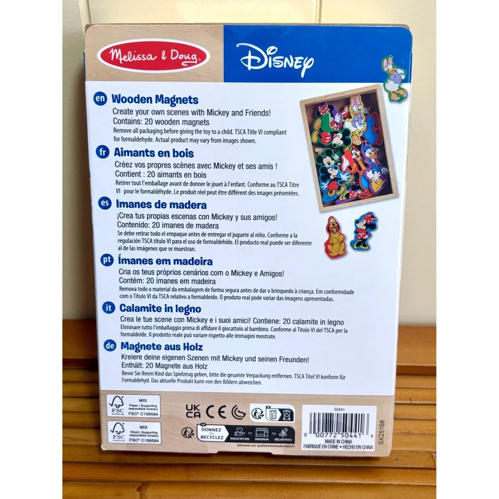 Melissa & Doug Disney Mickey and Friends Wooden Magnets 20 Pieces 50441 NEW